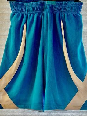 Teal Athletic Men’s Shorts with White Contrast Panels